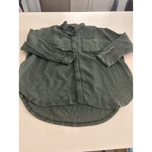 American Eagle Outfitters Olive Button-Up Blouse